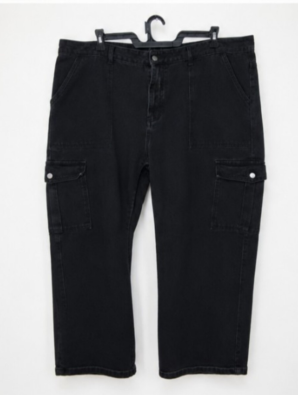 SHEIN Curve black cargo pants With utility pockets button closure SIZE 4XL - Picture 1 of 4